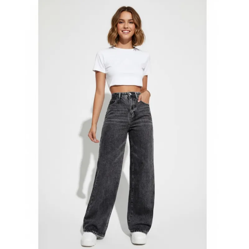 GENERICO - Pantalon Jean Wide Leg - Jean Rigido