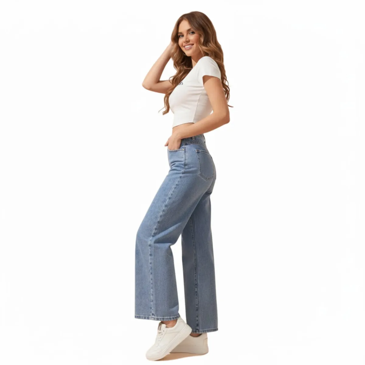 GENERICO - Pantalon Jean Wide Leg - Jean Rigido