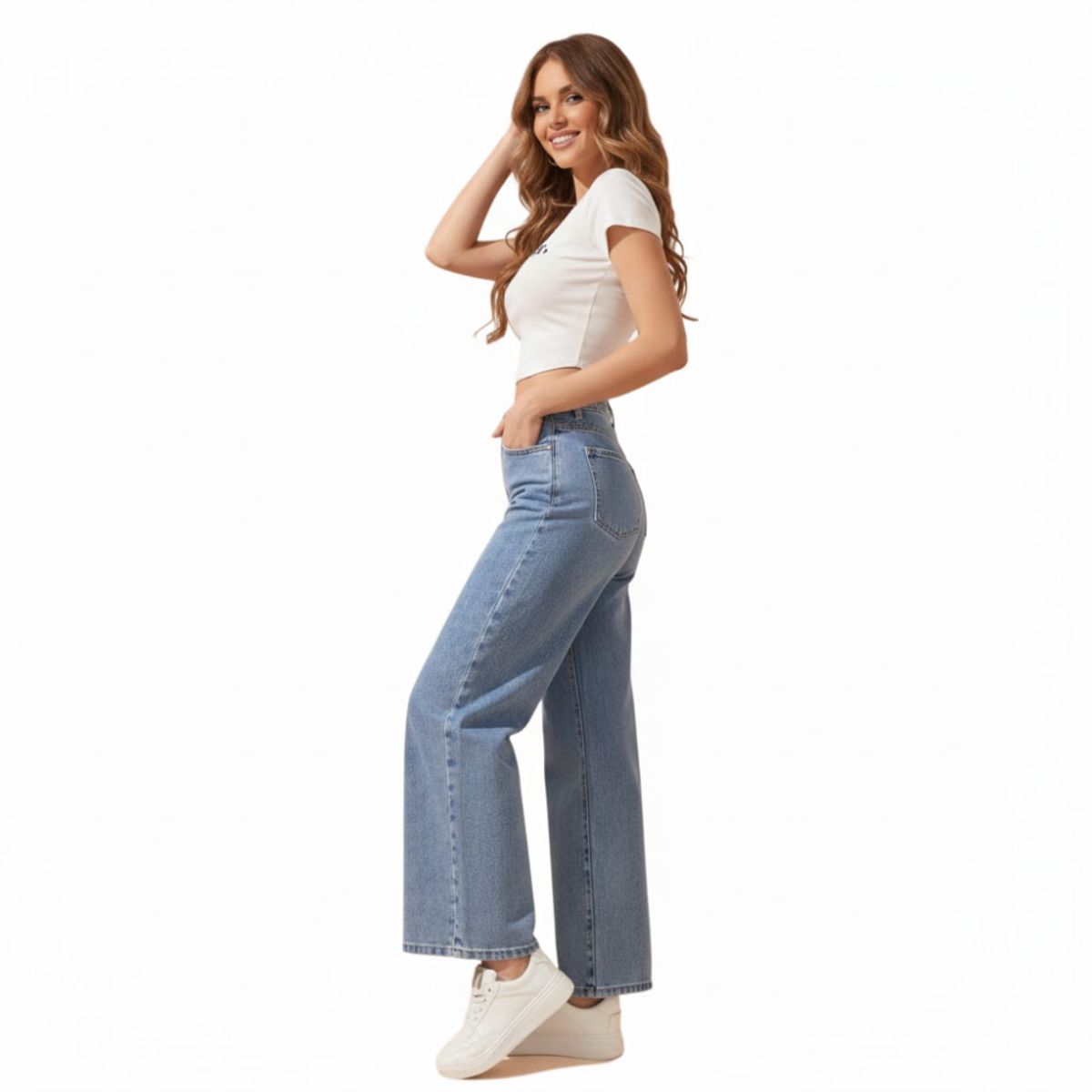 GENERICO - Pantalon Jean Wide Leg - Jean Rigido
