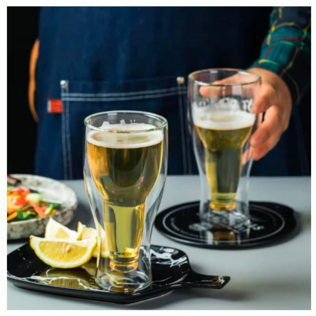 GENERICO - Vaso de Cerveza Diseño Botella Invertida