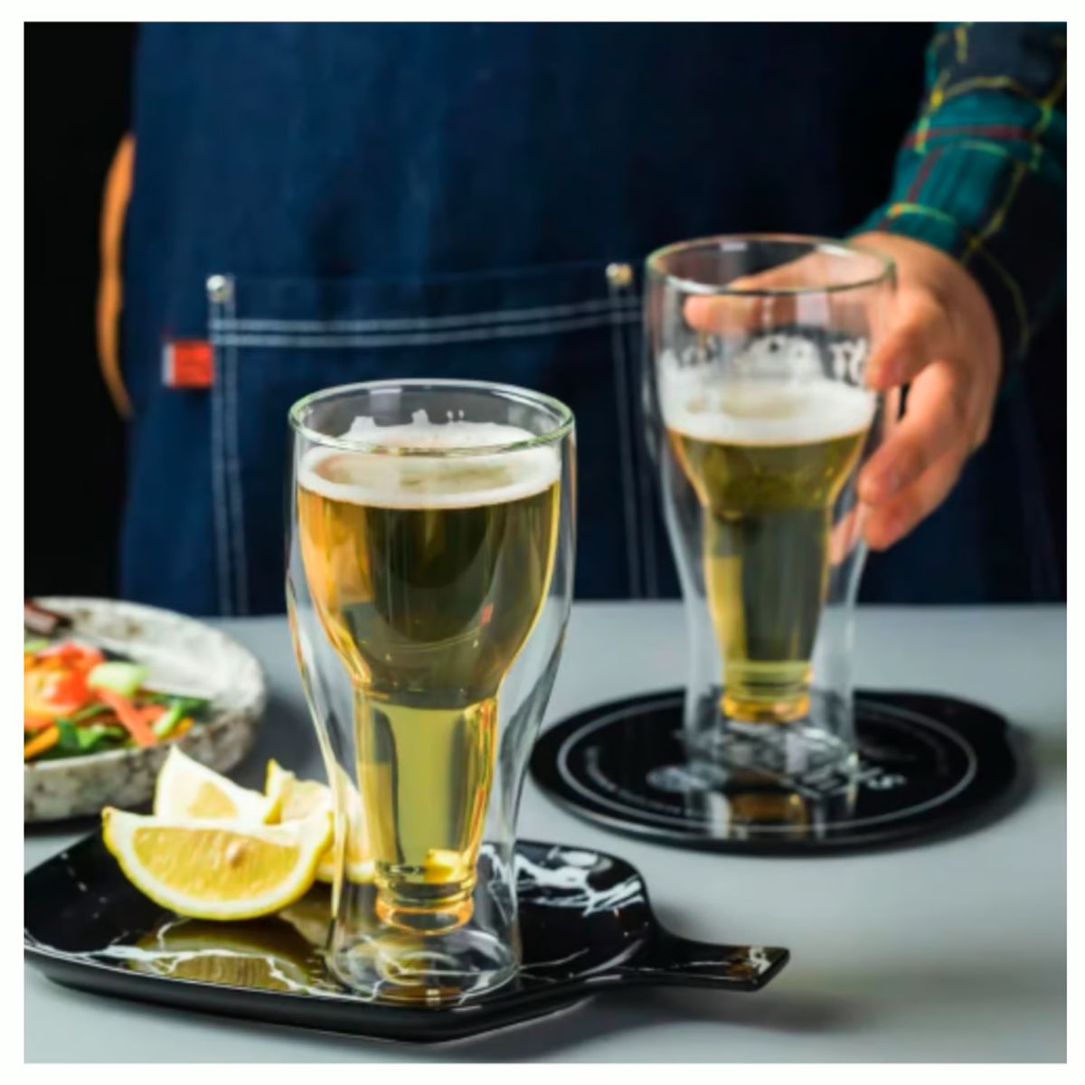 GENERICO - Vaso de Cerveza Diseño Botella Invertida