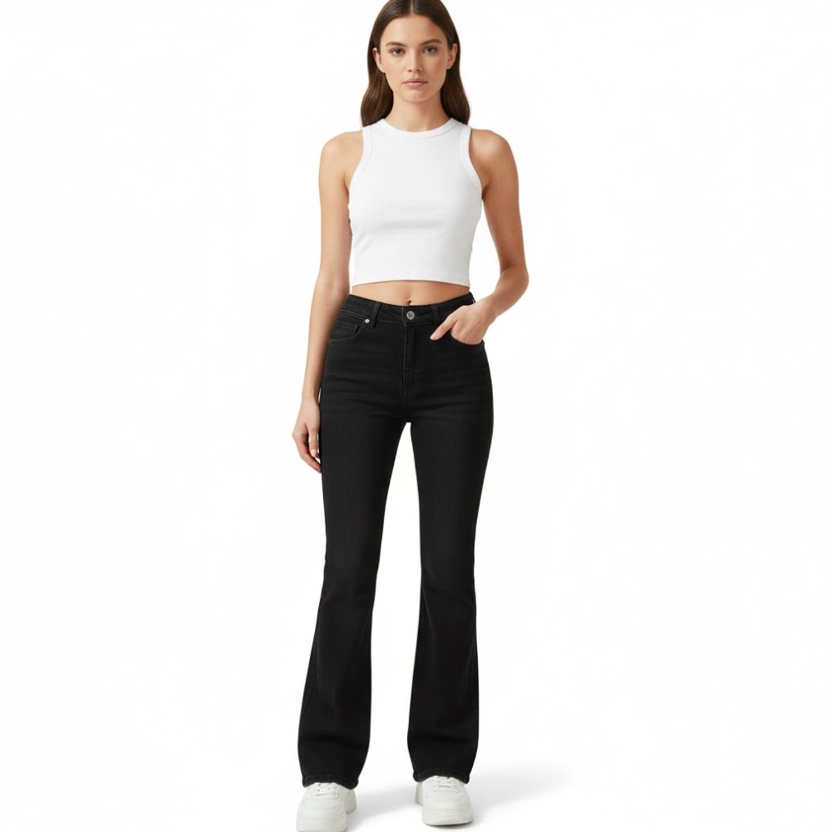 GENERICO - Pantalón Flare Jeans strech -  Dama