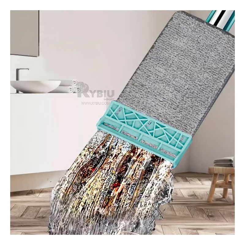 RYBIU IMPORT - Trapeador Moderno de 360 Grados Verde Agua Y+Regalo Agendita