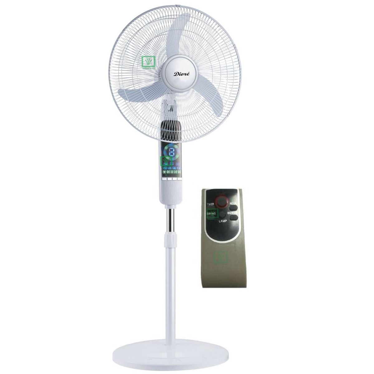 DIORE - Ventilador Digital Diore Pedestal 3 Velocidades 65W Con control Remoto