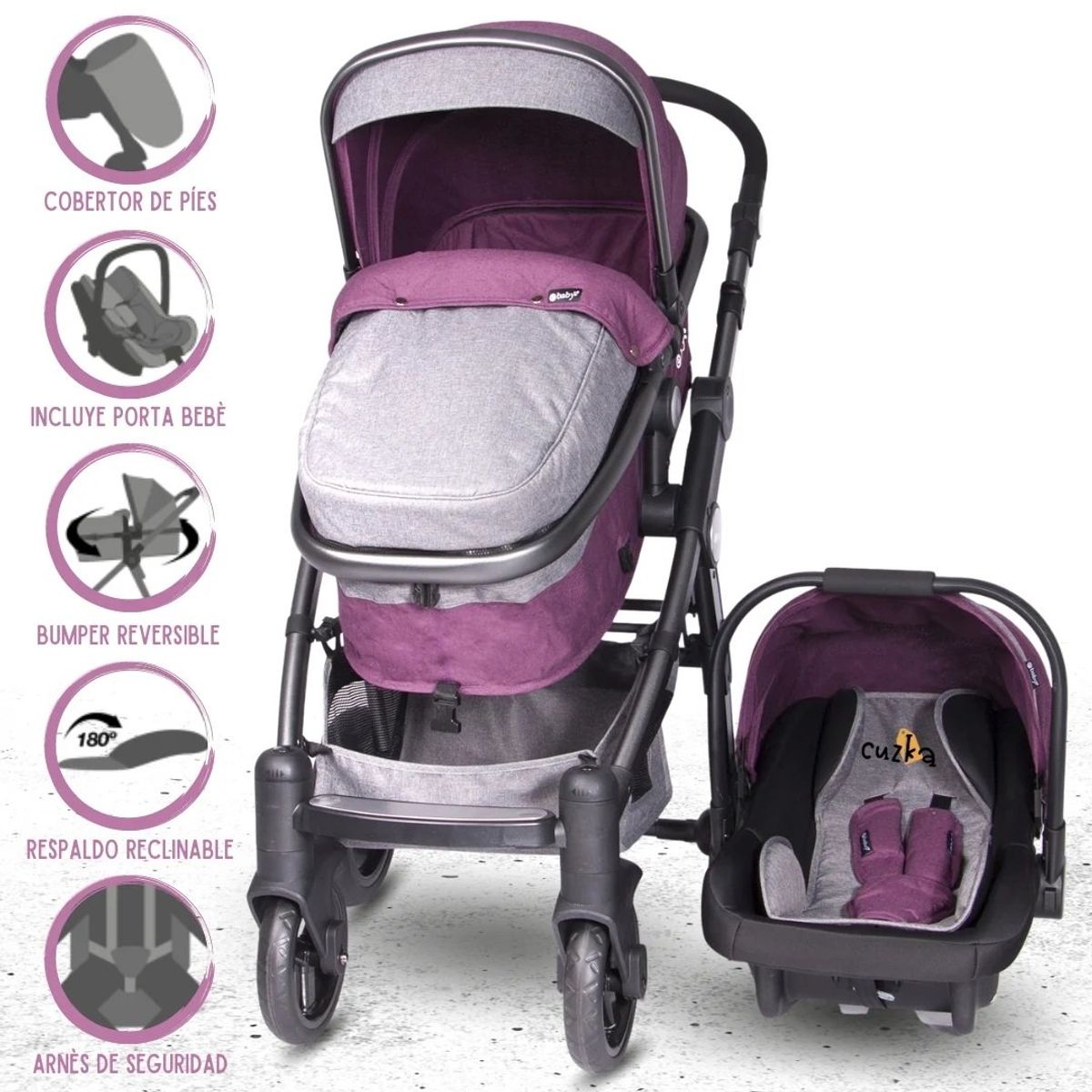EBABY - Coche de Paseo Tainy Deluxe  Morado