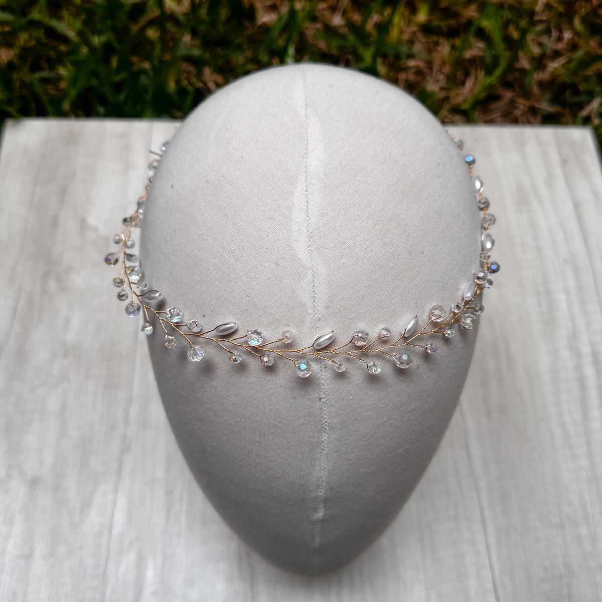 ANADE HANDMADE - TIARA TOCADO ACCESORIO PARA NOVIA