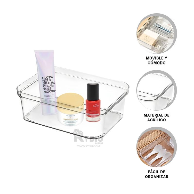 GENERICO - Caja Organizadora en 18.5x13.5x6.5cm Y+Ligas de Regalo