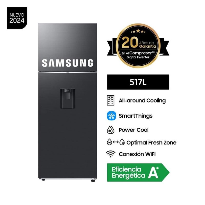 SAMSUNG - REFRIGERADORA SAMSUNG TOP FREEZER NO FROST RT53DG6750B1PE BLACK TOP FREZZER 517 L