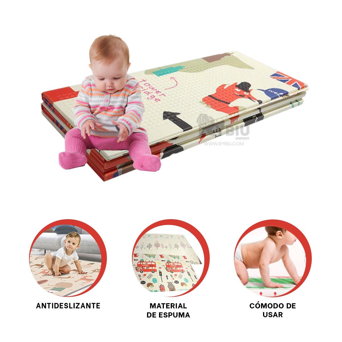 GENERICO - Tapete Peculiar en Tono Multicolor Y+Banderitas Adhesivas