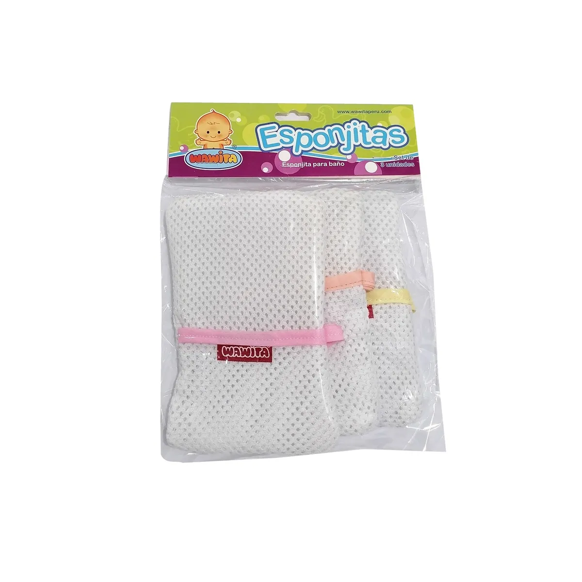 GENERICO - Esponja de Baño para Bebé Set de 3 Unidades