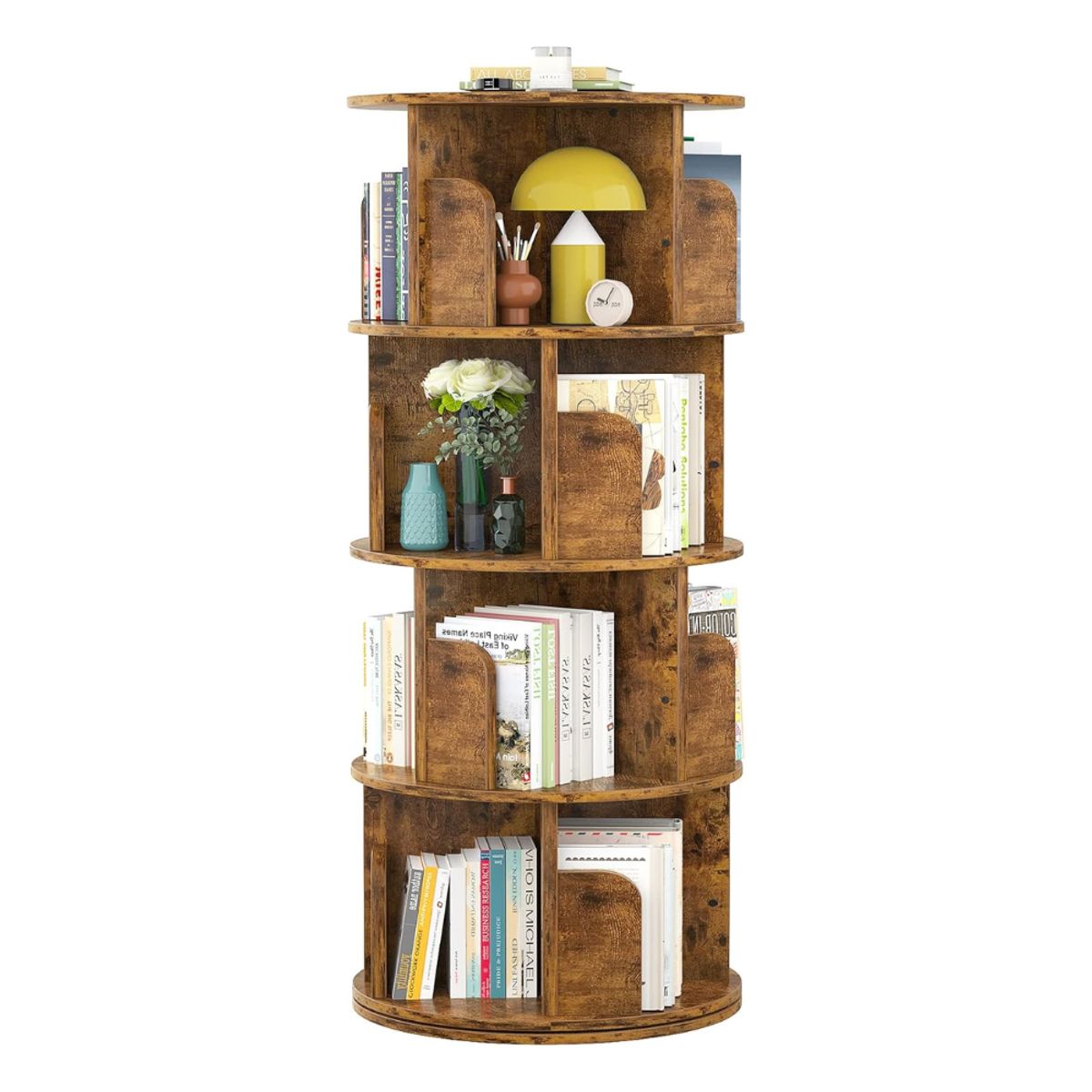 GENERICO - Librero Estante Giratorio Magnolio Caramelo Petrox Home