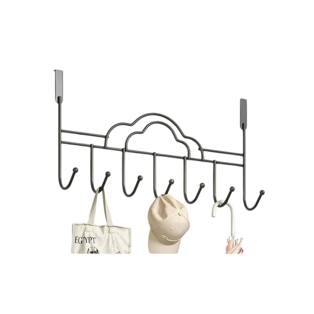 GENERICO - Perchero para puerta colgador organizadores de 6 ganchos Nuve