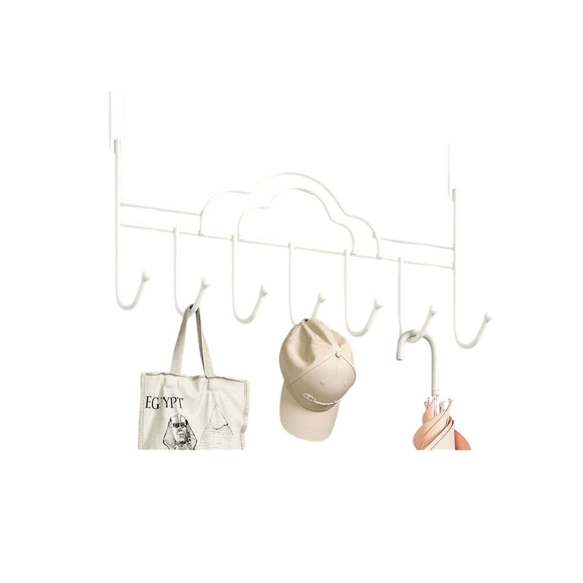 GENERICO - Perchero para puerta colgador organizadores de 6 ganchos Nuve