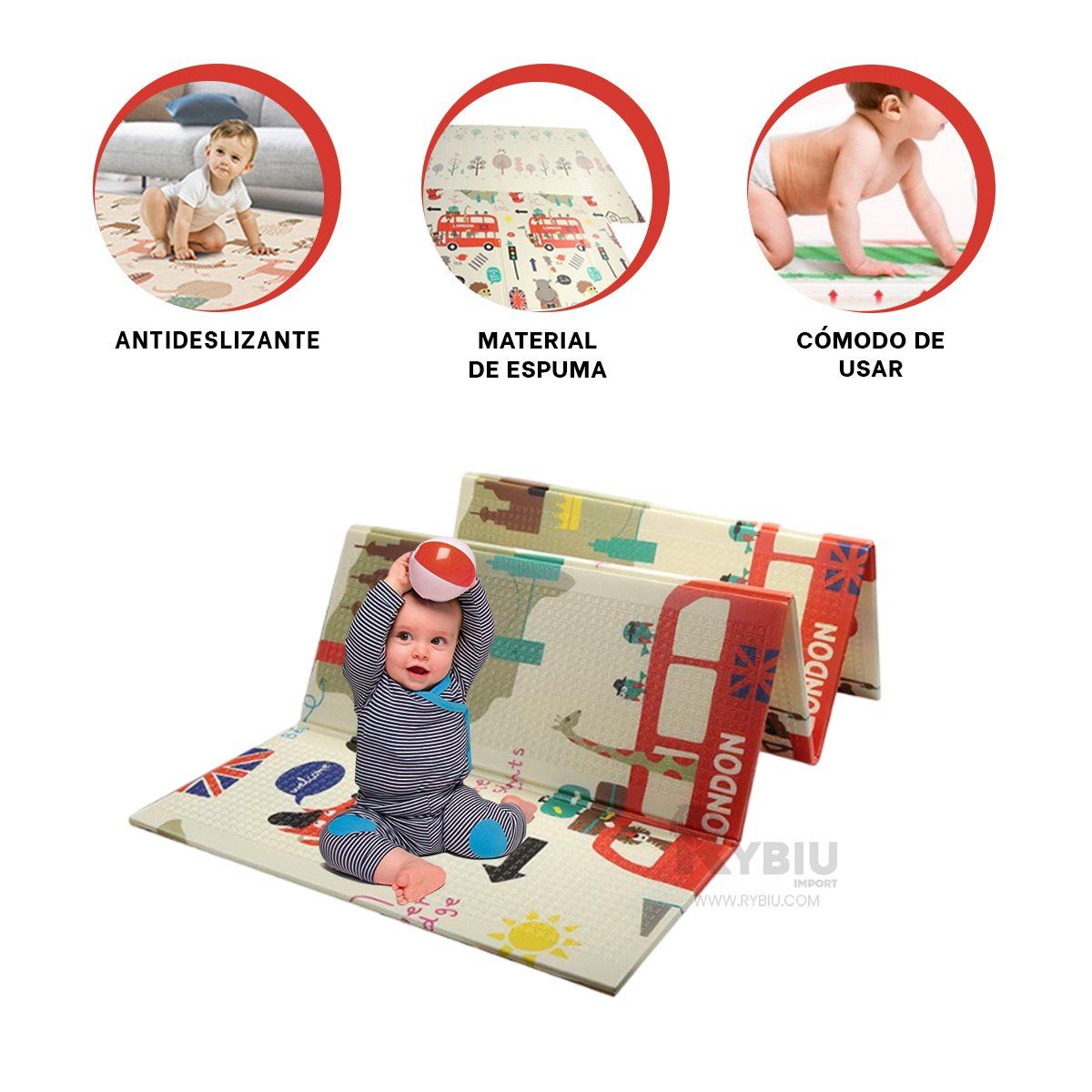 GENERICO - Alfombra Divertida Plegable Antigolpes para Niños