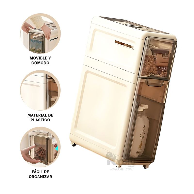 GENERICO - Closet Versatil en Color Beige Y+Banderitas Adhesivas