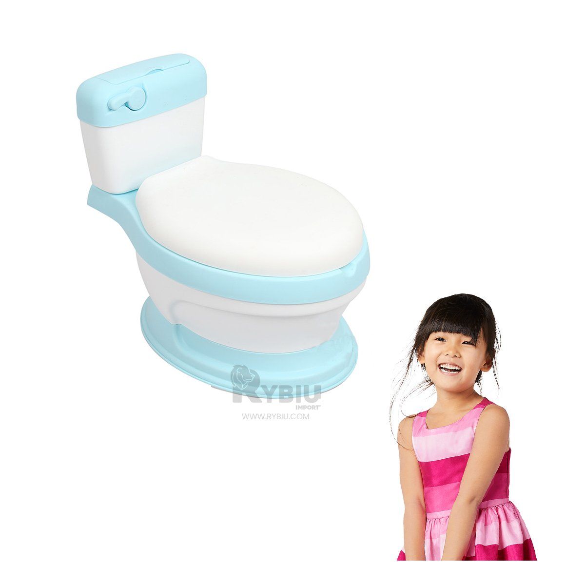 GENERICO - Bacin con Alta Calidad Tono Celeste Y+Envoltorio de Regalo