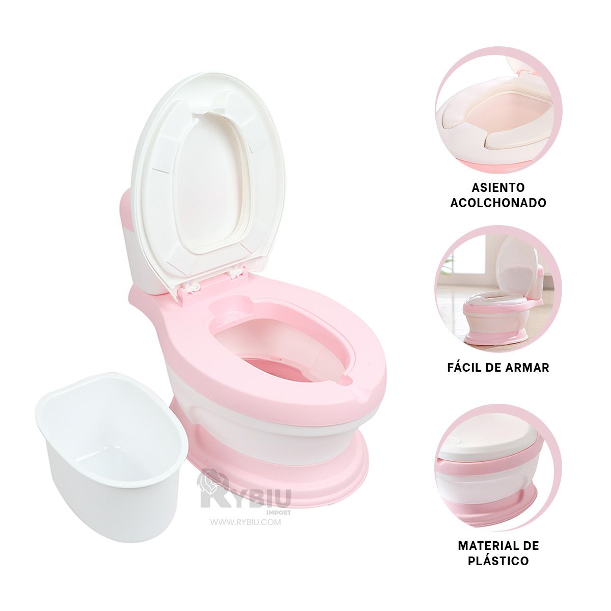 GENERICO - Asiento Ideal y Espacioso en Rosado Y+Ligas de Regalo