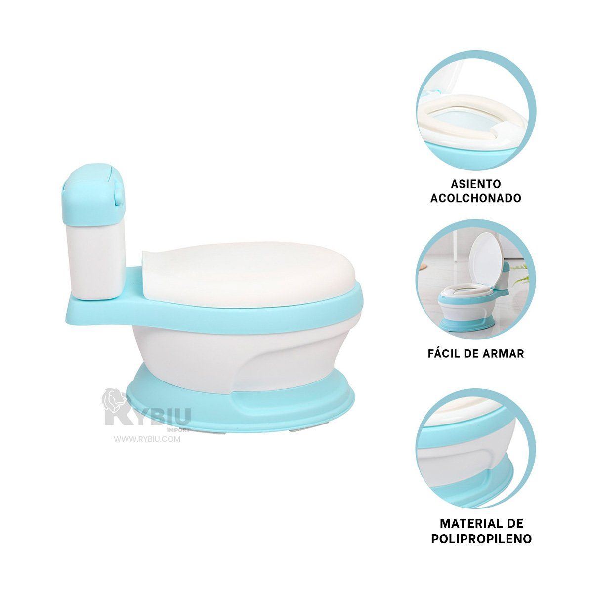 GENERICO - Bacin Funcional Tono Celeste Y+Gift Stickers