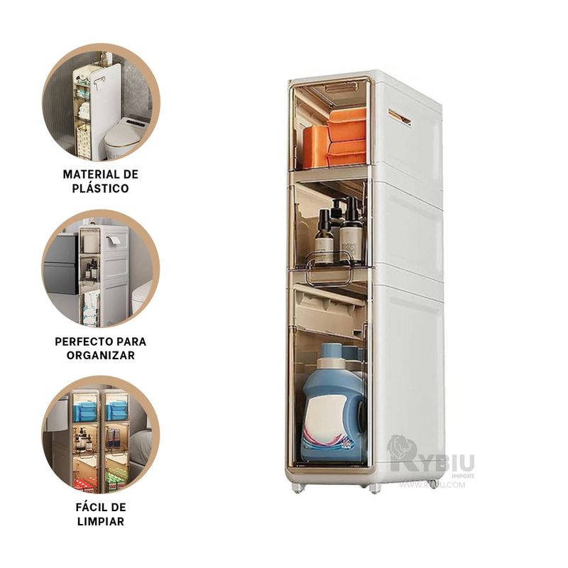 RYBIU IMPORT - Closet Versatil en 3 Niveles Blanco Y+Post-it Adhesivos