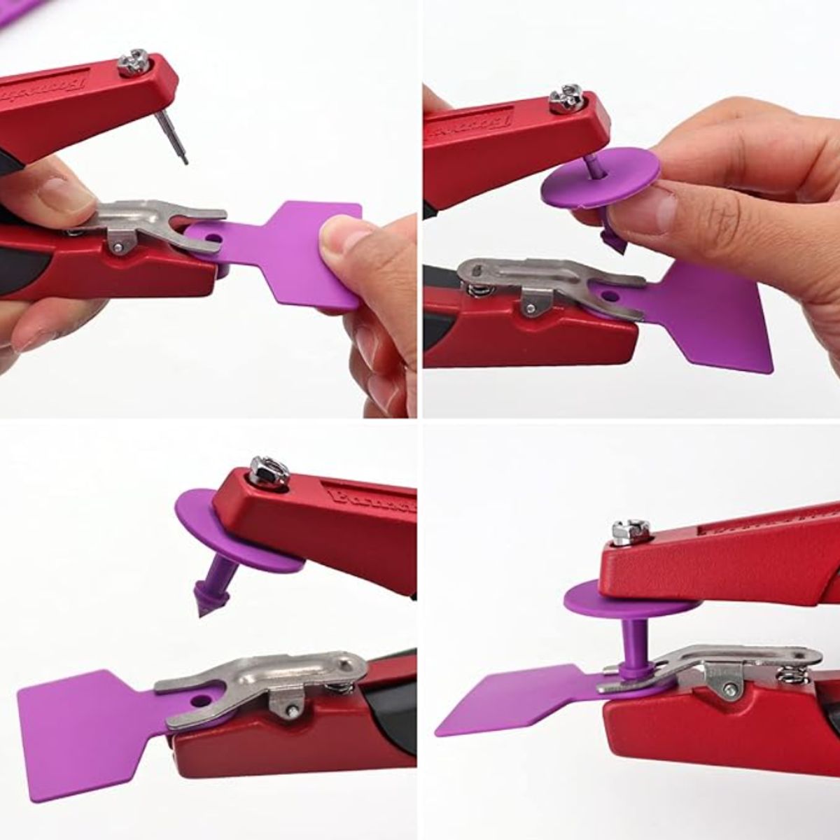 GENERICO - PACK X 100 CROTAL ARETE PARA CERDO MORADO 4X5 CM NUMERADO