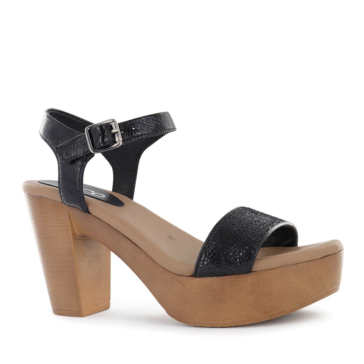 ECCO - Sandalias con Taco Mujer Ecco Yvonne02 Negro Cuero Folia