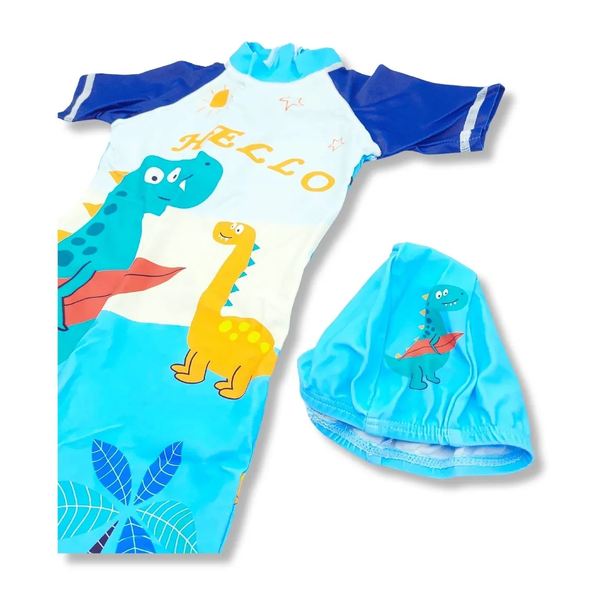 GENERICO - Ropa de Baño para Niño UV Dinosaurio Verde en Tabla de Surf