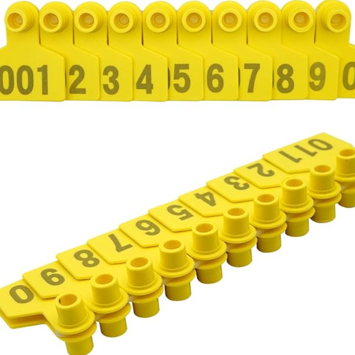 GENERICO - PACK X 100 CROTAL ARETE PARA CERDO AMARILLO 4X5 CM NUMERADO