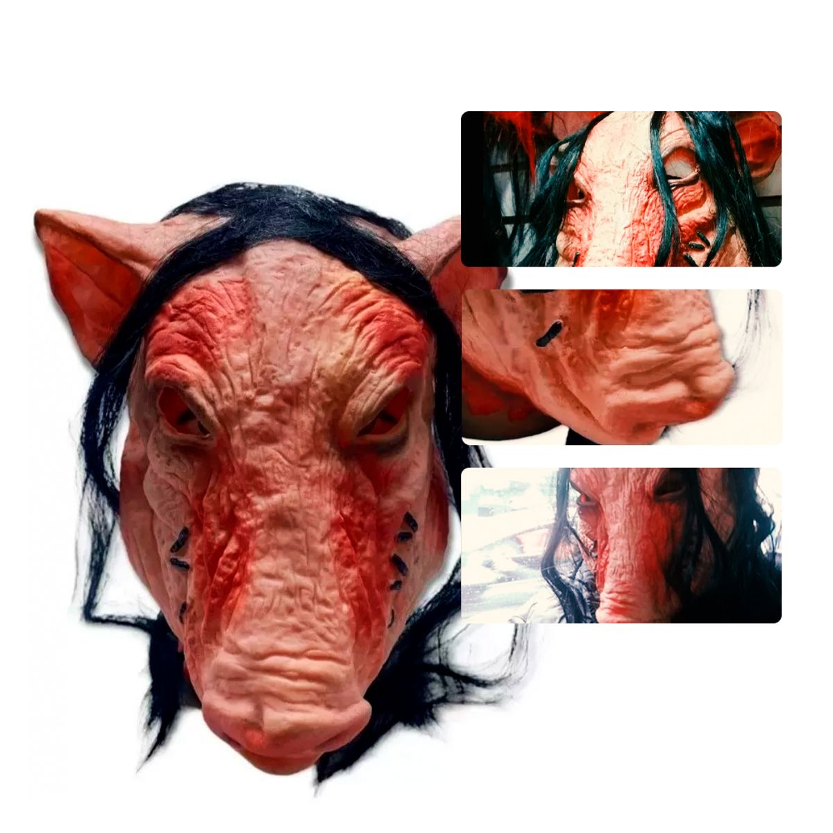 GENERICO - Máscara de Látex Chancho Cosplay Halloween Fiesta