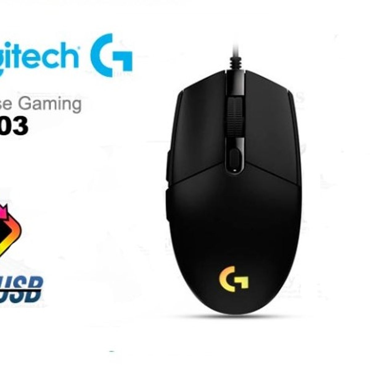 LOGITECH - Mouse Logitech G203 Lightsync Color Negro
