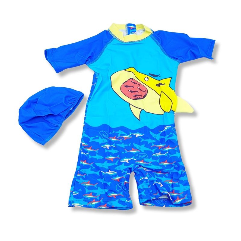 GENERICO - Ropa de Baño para Niño UV Tiburon Gordito Amarillo