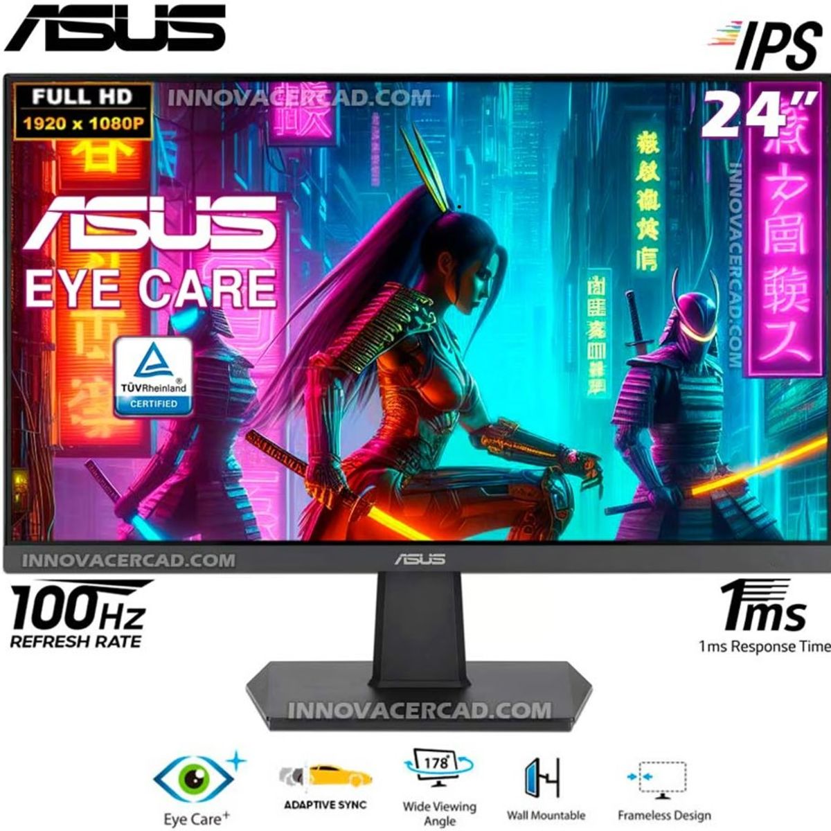 ASUS - ASUS VA24EHF 24 EYE CARE MONITOR