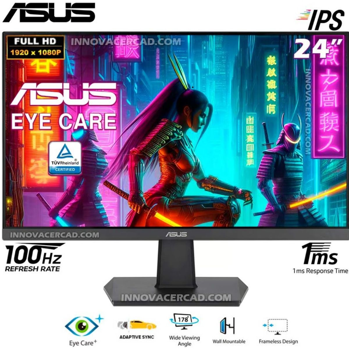 ASUS - ASUS VA24EHF 24 EYE CARE MONITOR