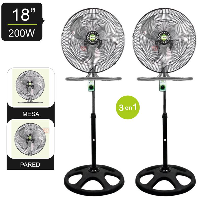 BOSSKO - Combo Ventilador Pedestal 18 200W BK-8218VING