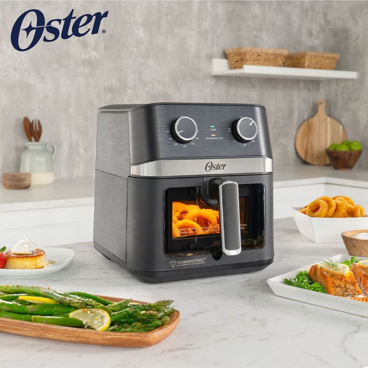 OSTER - Freidora De Aire Oster 6lts Con Luz Interna y Recubrimiento Diamondforce