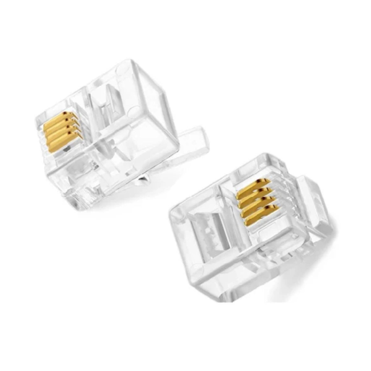 GENERICO - Conector Rj11 Tipo 6P4C Para Línea Teléfono Bolsa De 100 Unidades