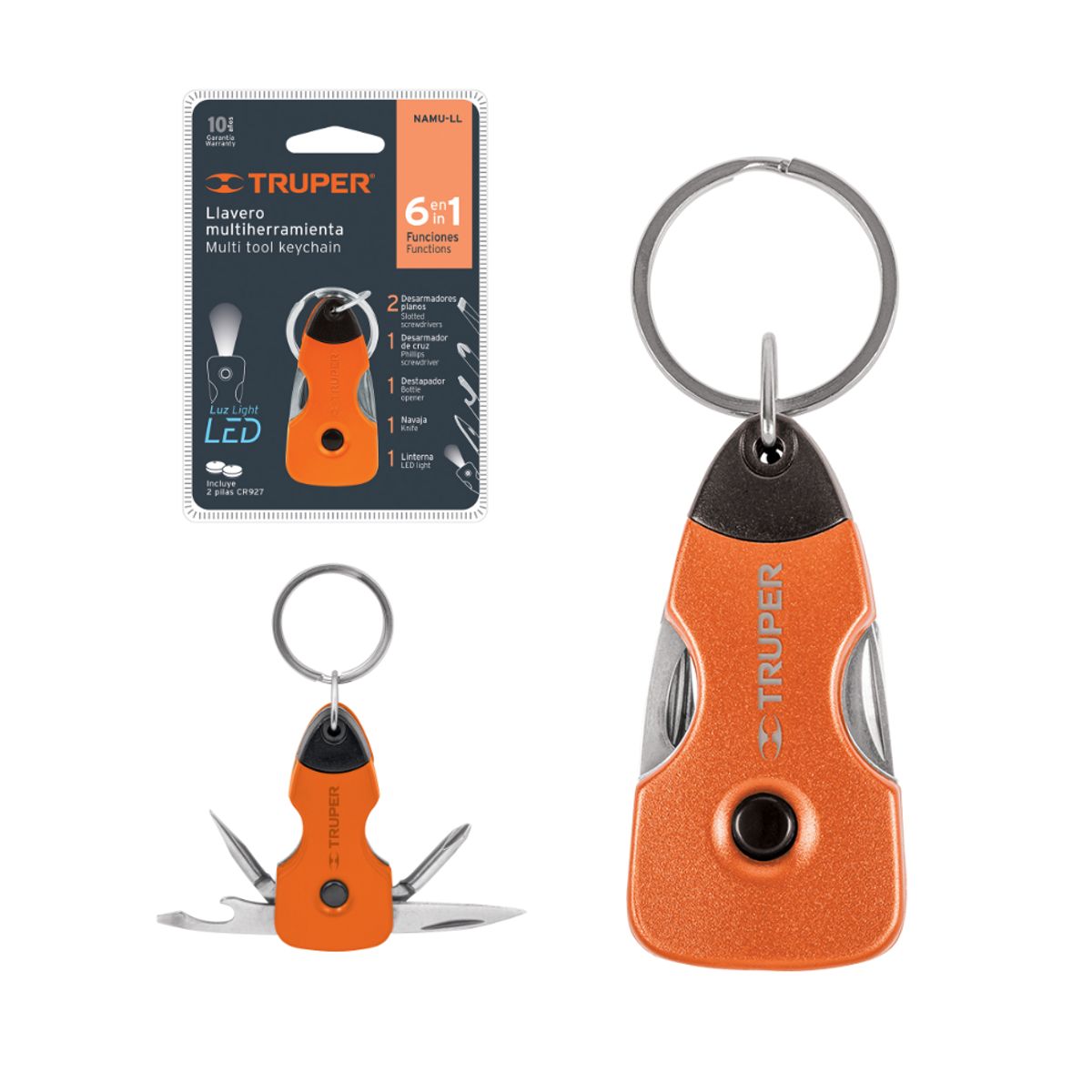 TRUPER - Llavero Multiherramienta 6 en 1 NAMU-LL