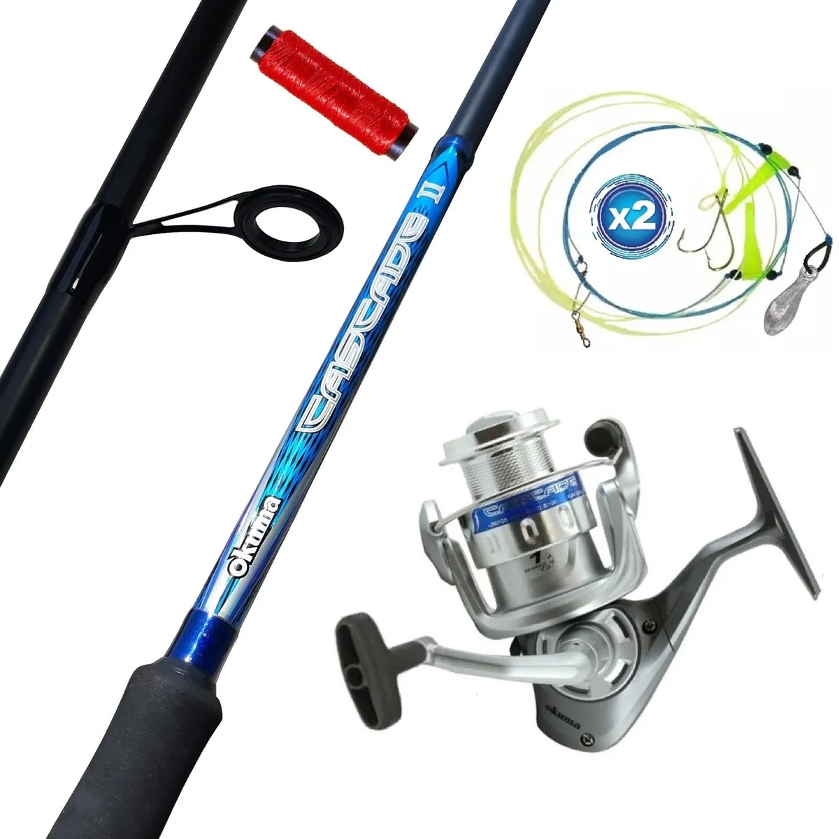 OKUMA - Equipo De Pescar Caña De 2.70 M Con Carrete Okuma 55 Combo