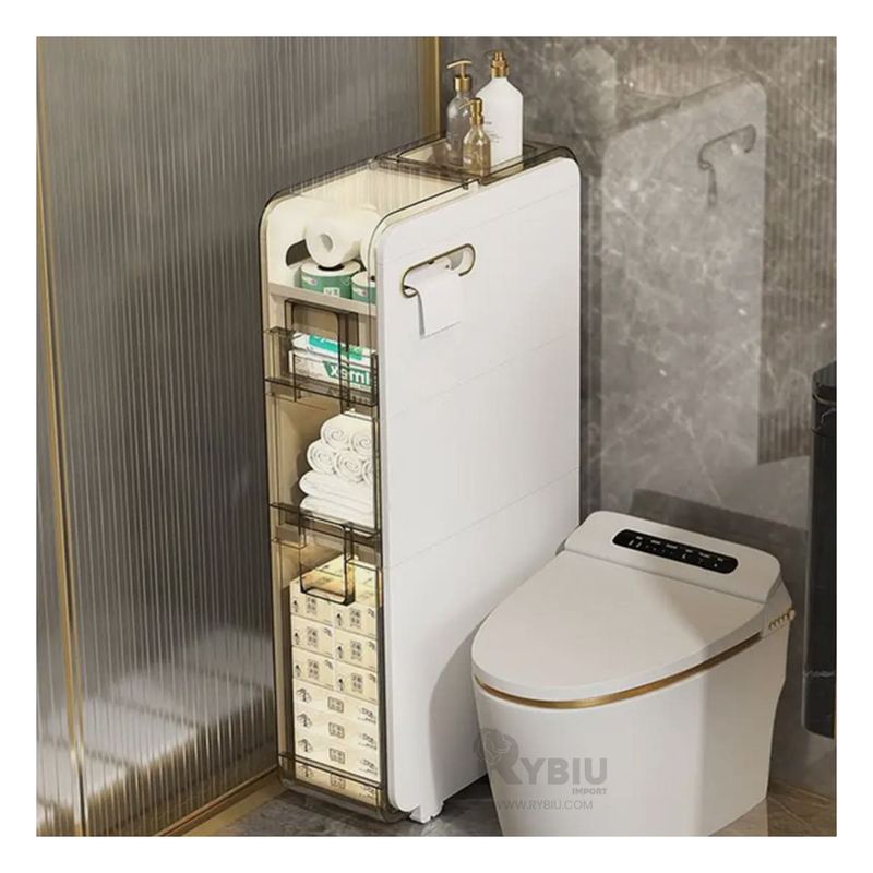 RYBIU IMPORT - Armario Organizador de 3 Niveles con Puertas de Blanco