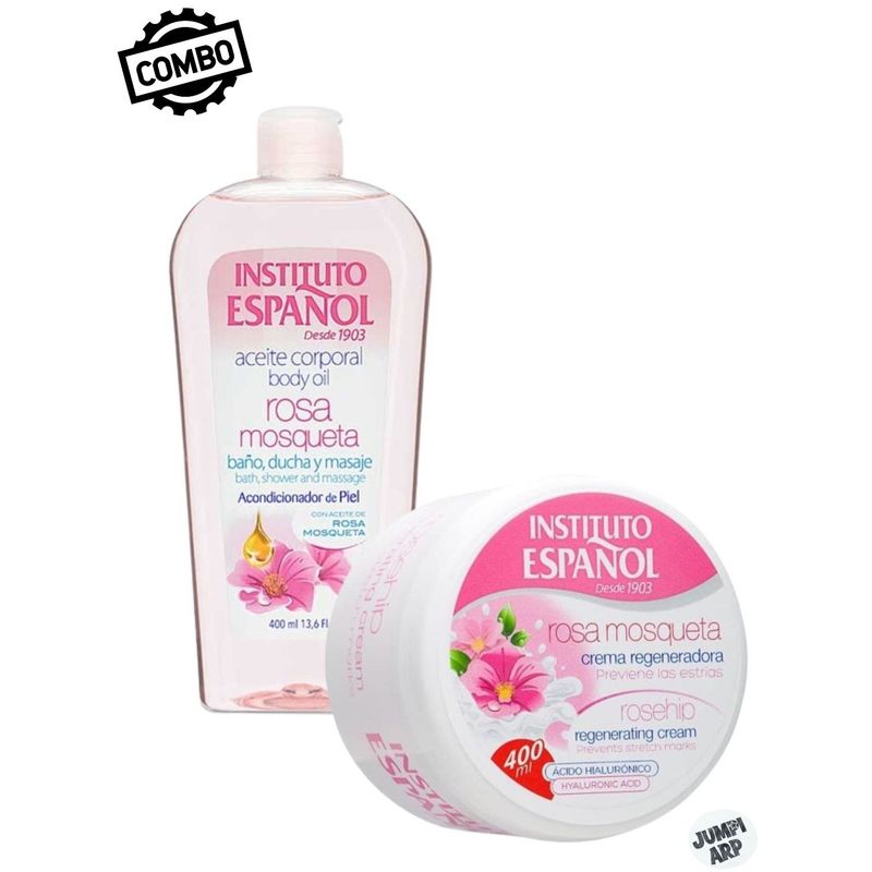 INSTITUTO ESPANOL - Combo Instituto Español Rosa Mosqueta Aceite Hidratante + Crema Regeneradora