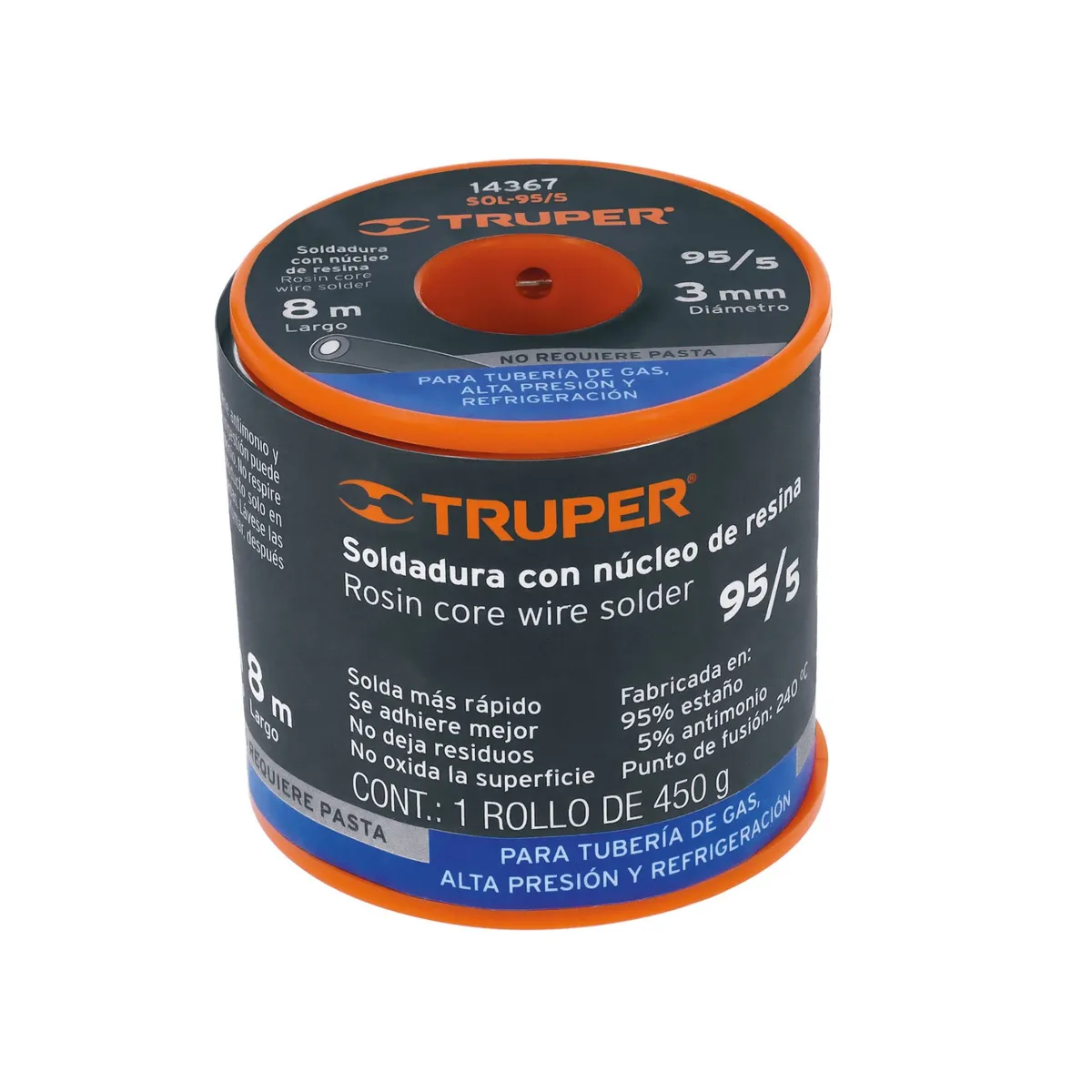 TRUPER - Soldadura Con Núcleo Resina 955 Tubería De Gas Truper
