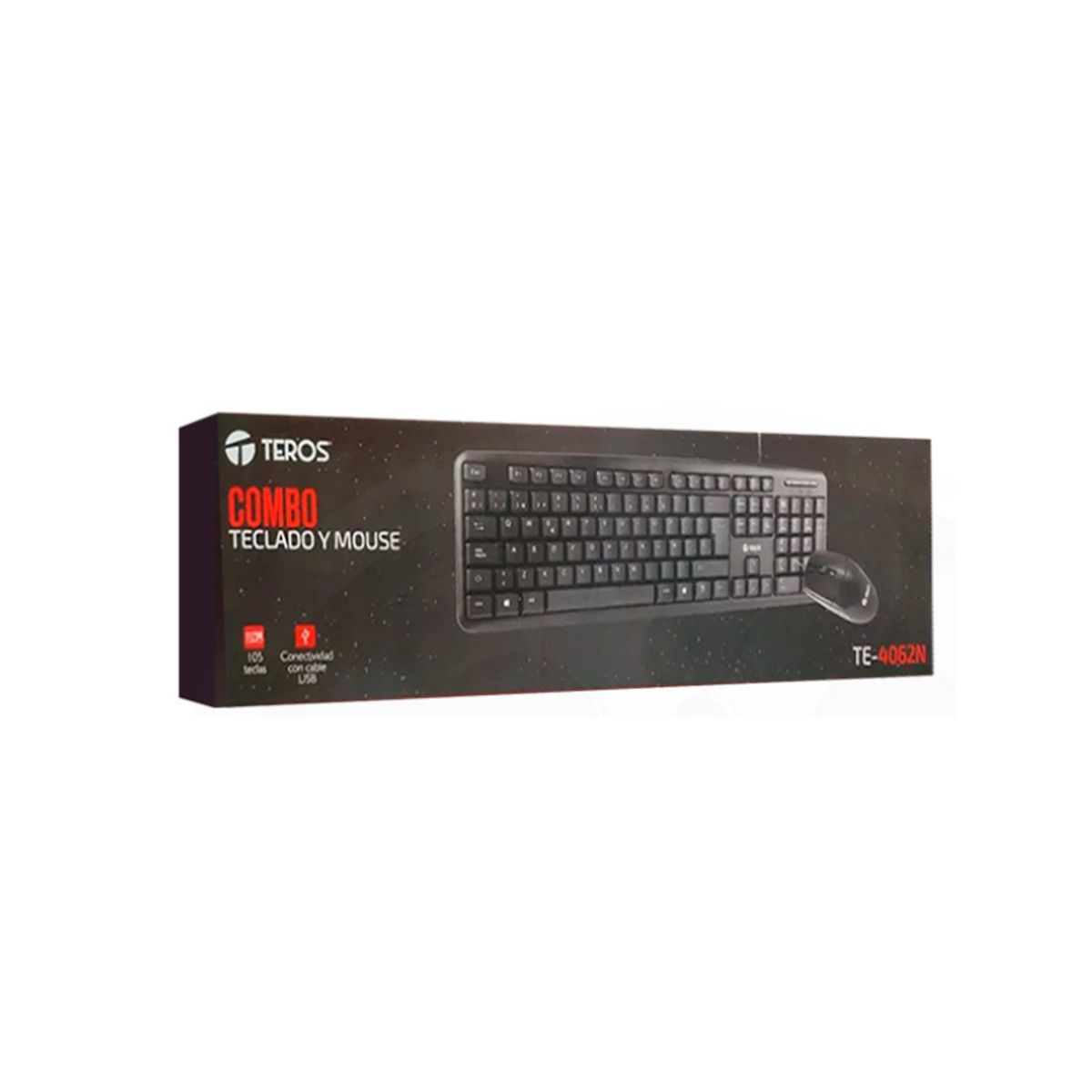 TEROS - Kit Teclado y Mouse Teros TE-4062N USB Negro