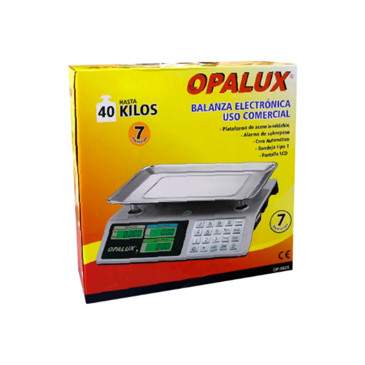OPALUX - Balanza Digital Recargable 40Kg OP-982S OPALUX