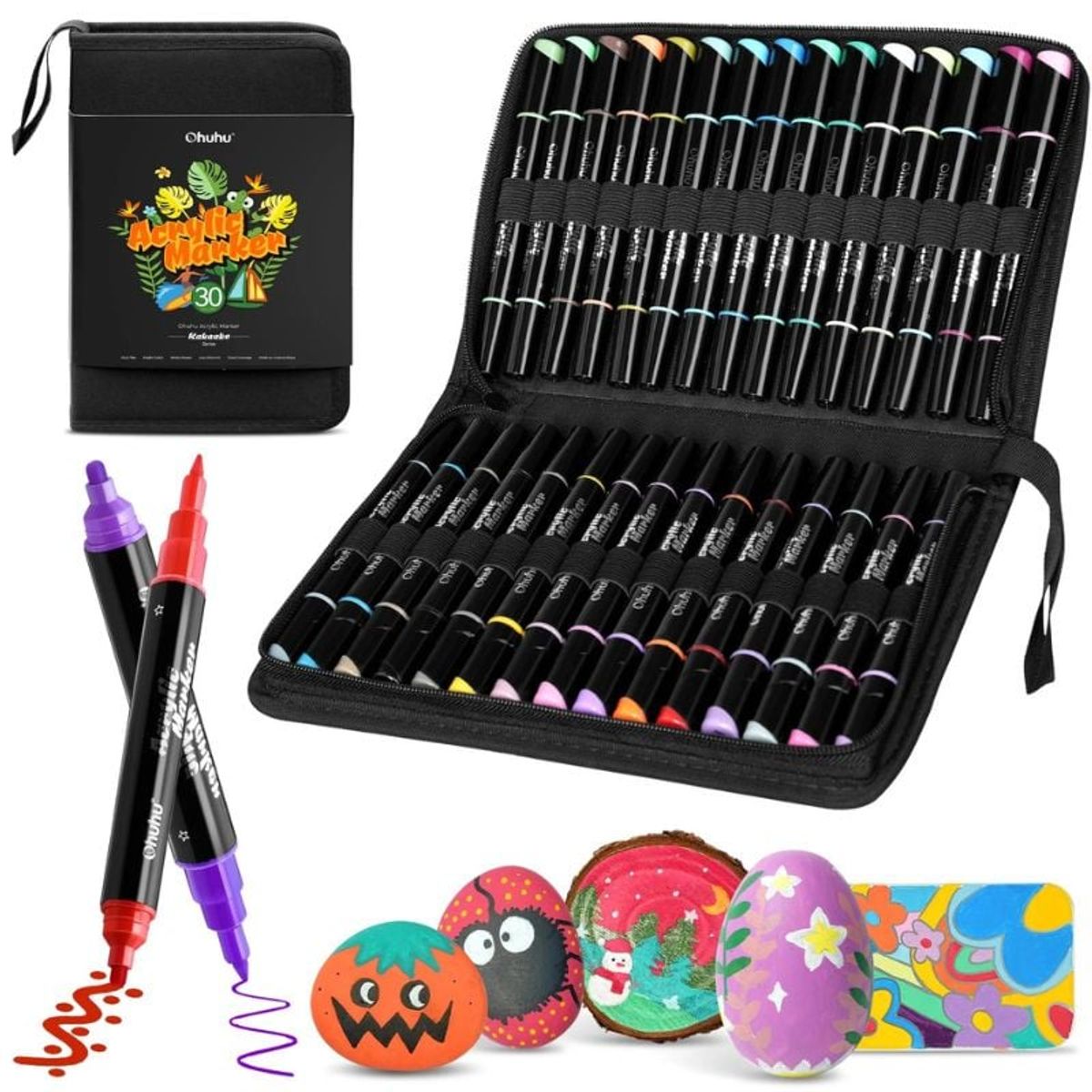GENERICO - Ohuhu Kakaako Marcadores acrílicos Setx30 doble punta