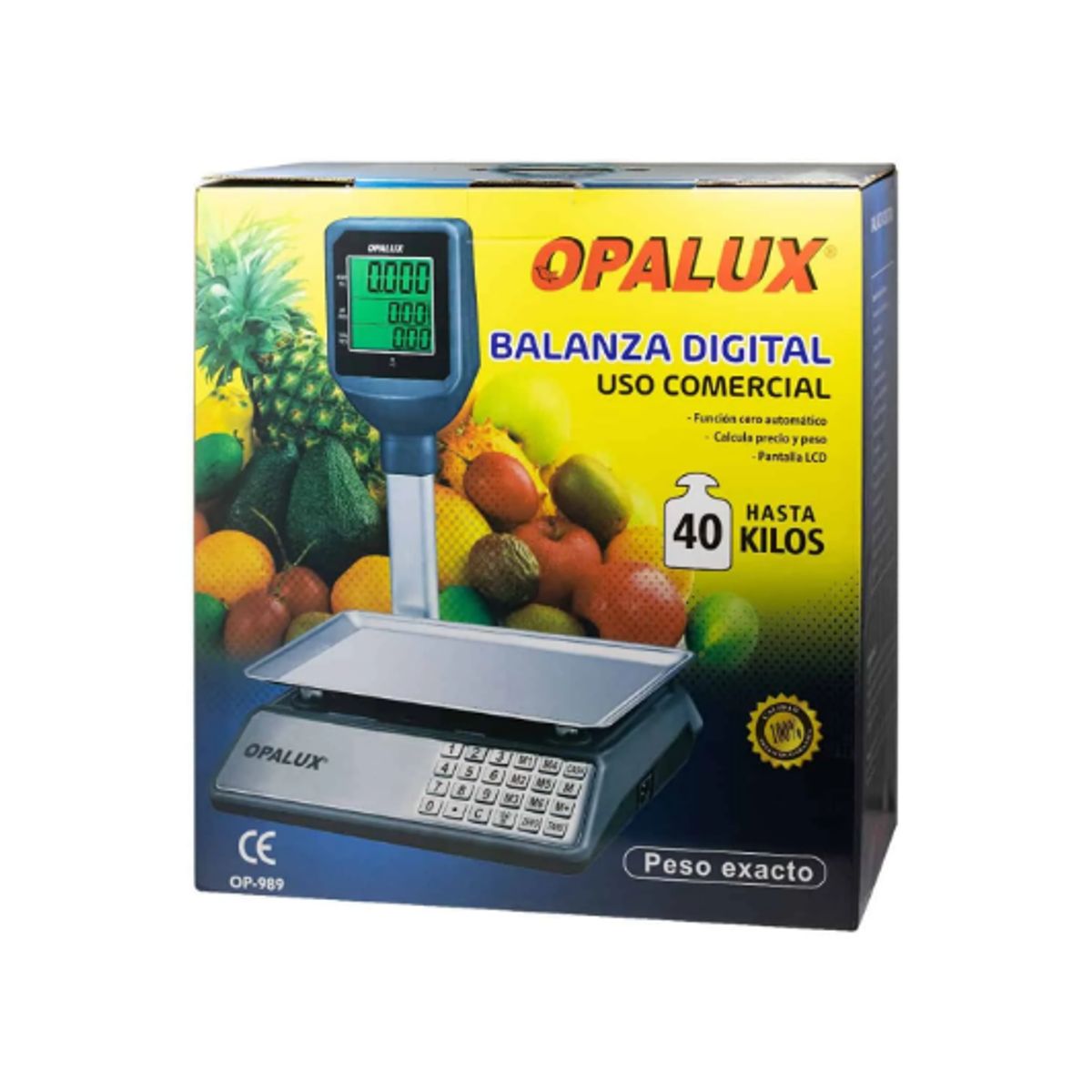 OPALUX - Balanza Digital Recargable 40Kg OP-989 OPALUX