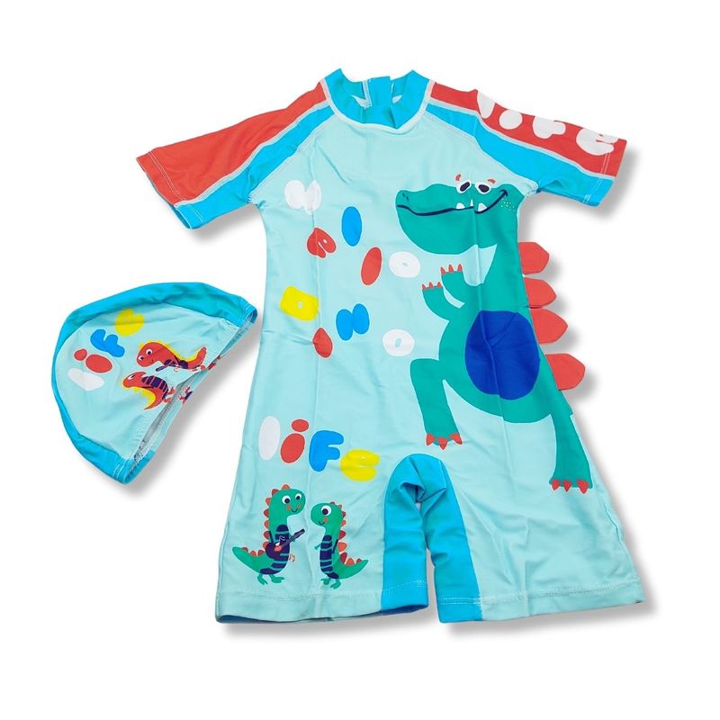 GENERICO - Ropa de Baño para Niño UV Dinosaurio Verde Parado