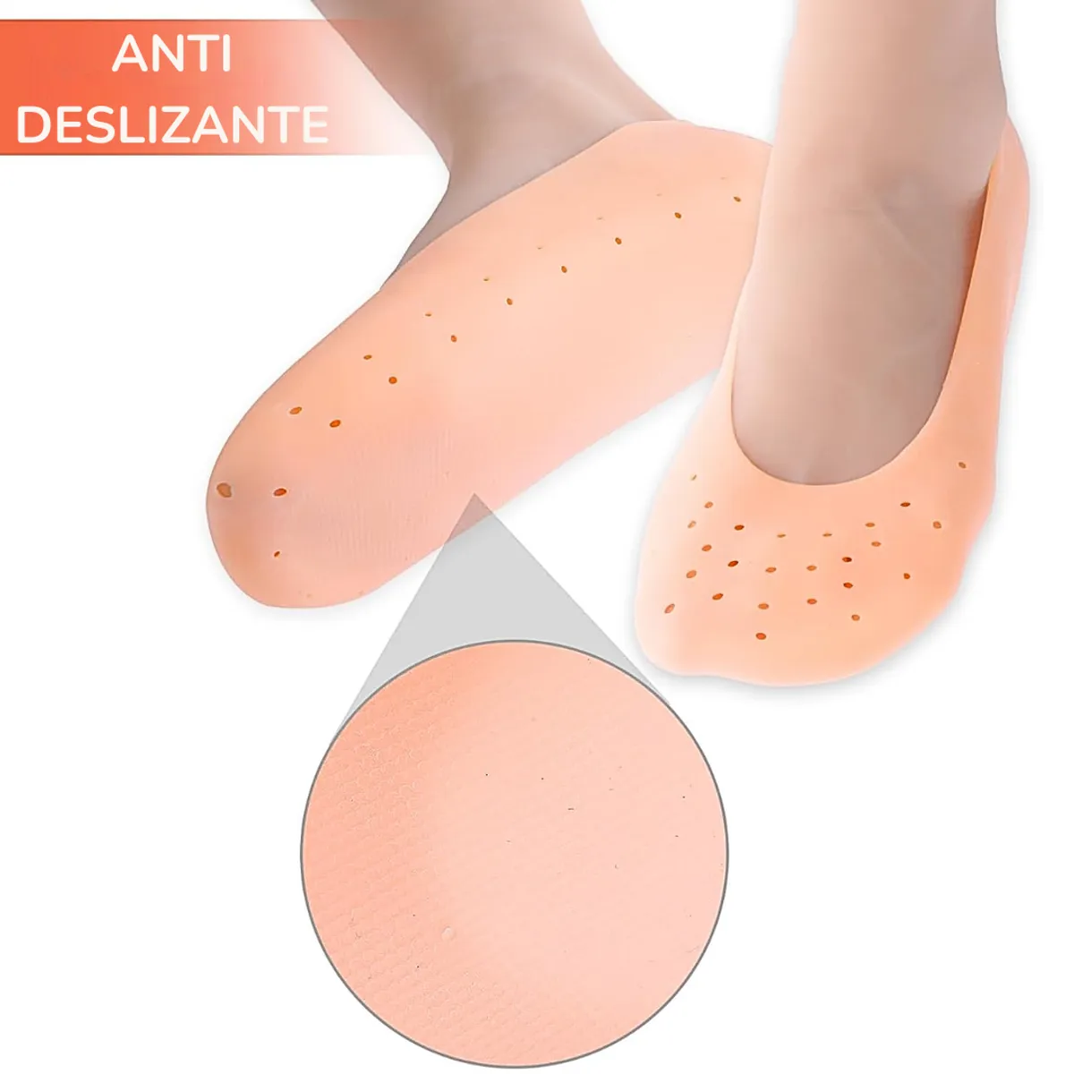 GENERICO - Medias calcetín gel silicona hidratante spa pie unisex