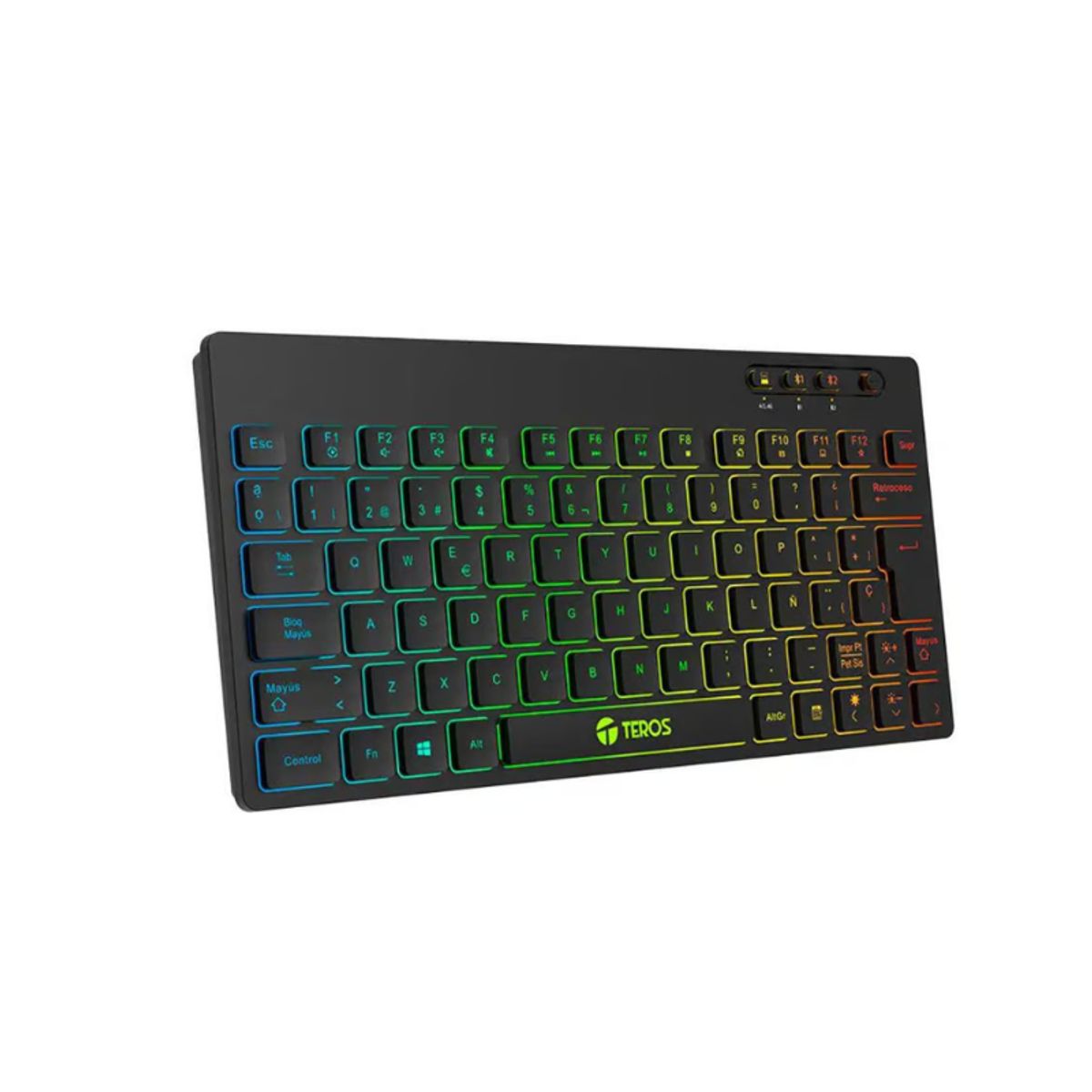TEROS - Teclado Inalambrico Teros TE-4066G multimediailuminación  RGB