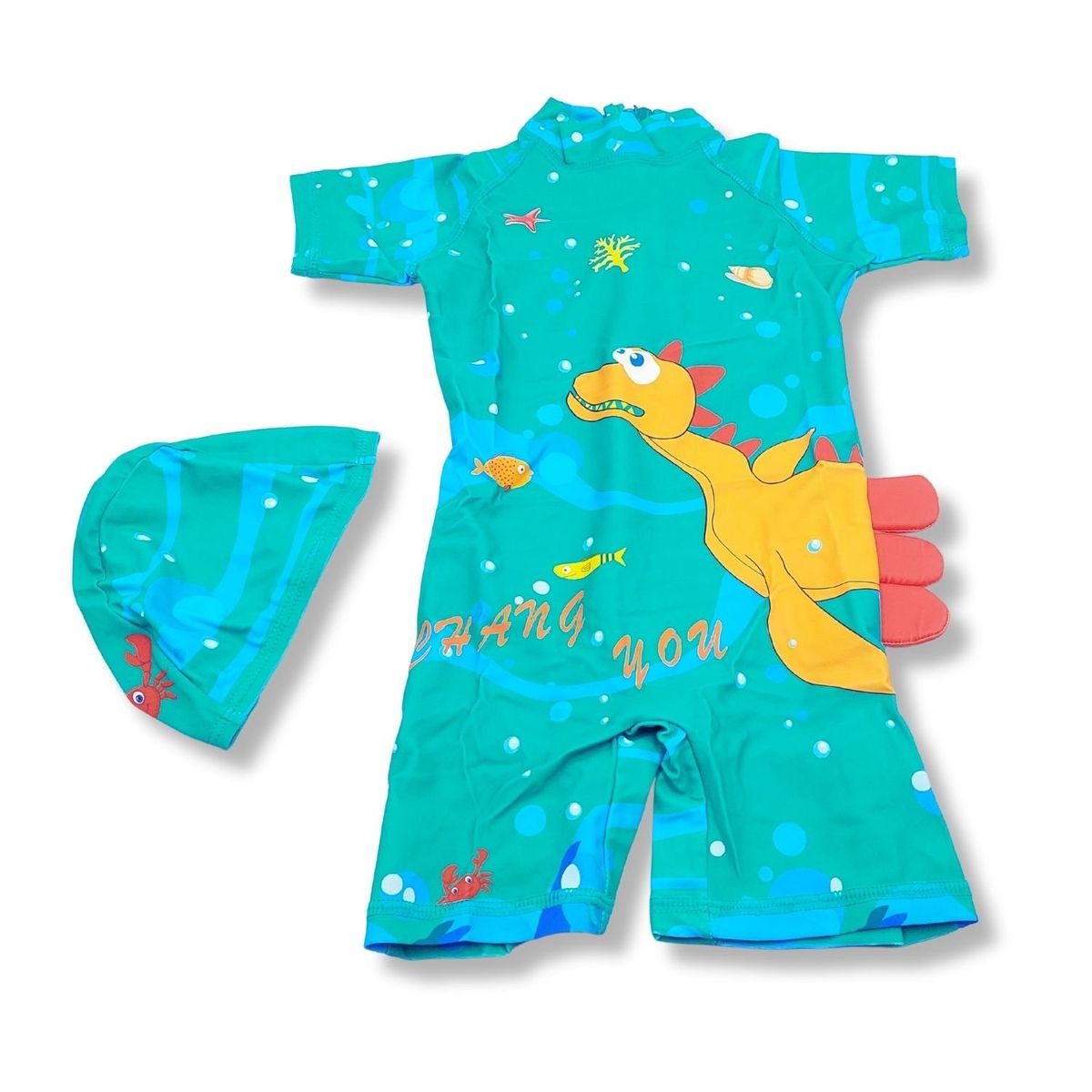 GENERICO - Ropa de Baño para Niño UV Dinosaurio Acuático Naranja