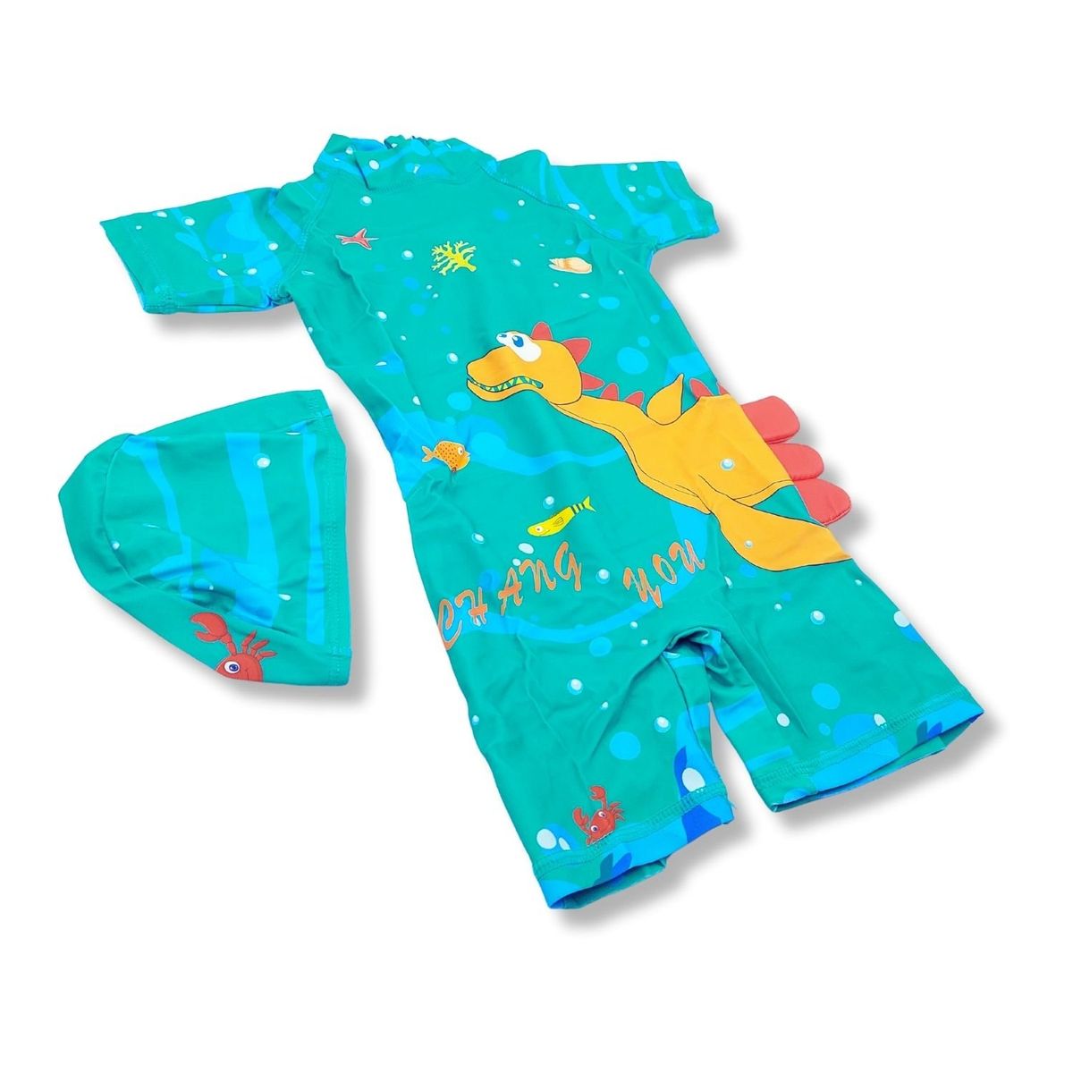 GENERICO - Ropa de Baño para Niño UV Dinosaurio Acuático Naranja