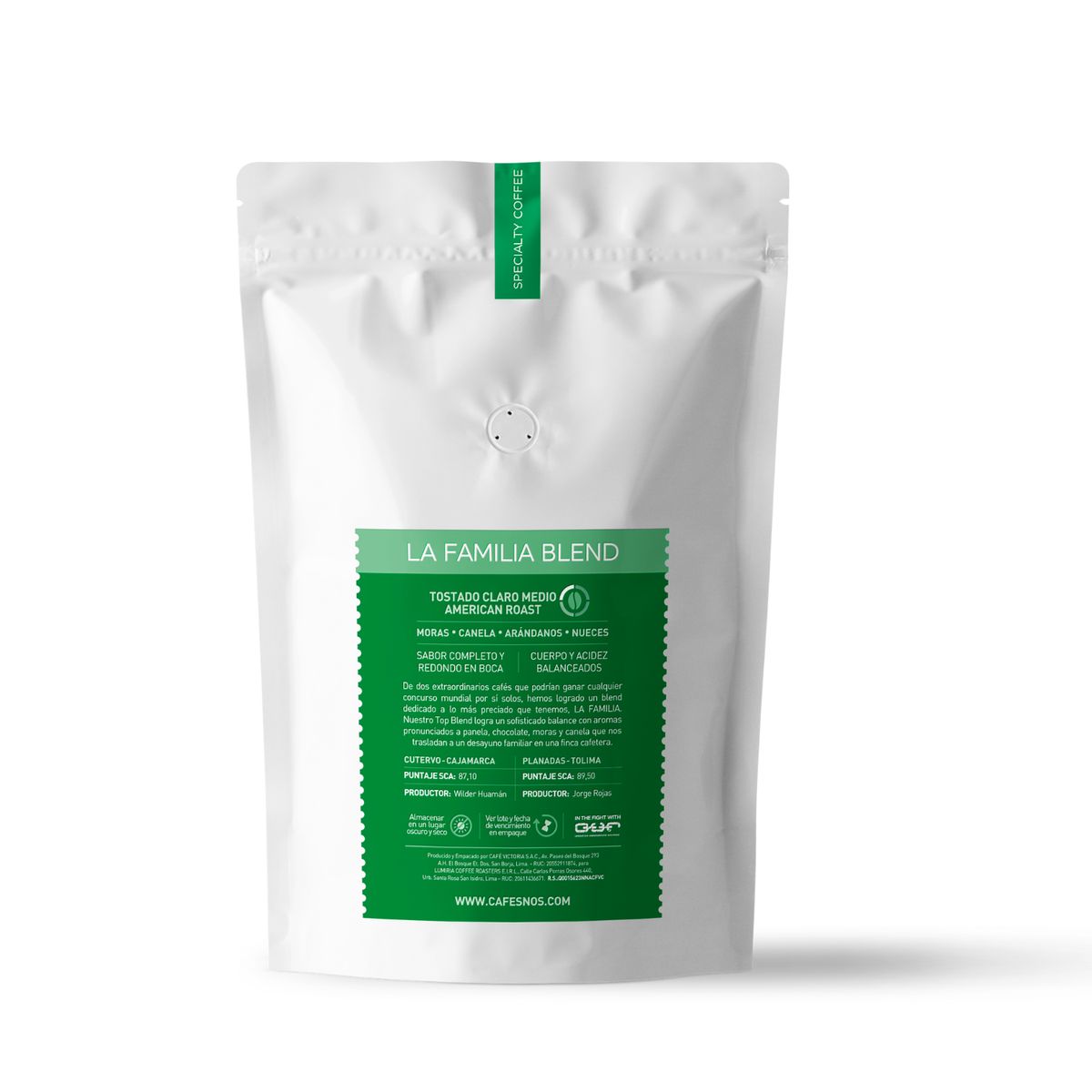 NOS UNIÓN DE DOS PASIONES - Café de especialidad La Familia Blend en grano x 250 gr